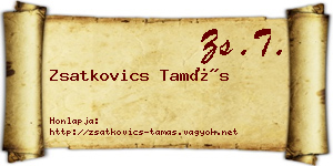 Zsatkovics Tamás névjegykártya